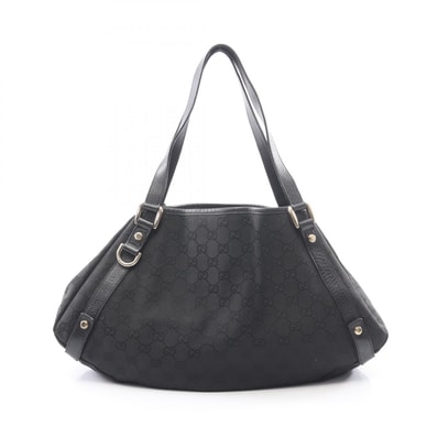 グッチ GUCCI アビー GGキャンバス ショルダーバッグ バッグ キャンバス レザー レディース ブラック系 130736 【中古】