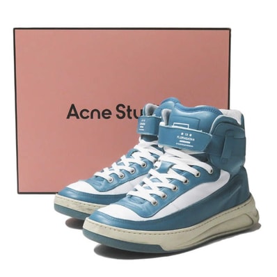 Acne Studios アクネストゥディオズ 21SS イタリア製 Babila Mix M レースアップハイトップスニーカー FA-MN-SHOE000035 40(25cm) Turquoise/white/white フェイス ハイカット