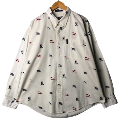 古着 ラルフローレン Ralph Lauren CHAPS チャップス 国旗柄 長袖 ボタンダウンシャツ メンズXL相当/eaa567474