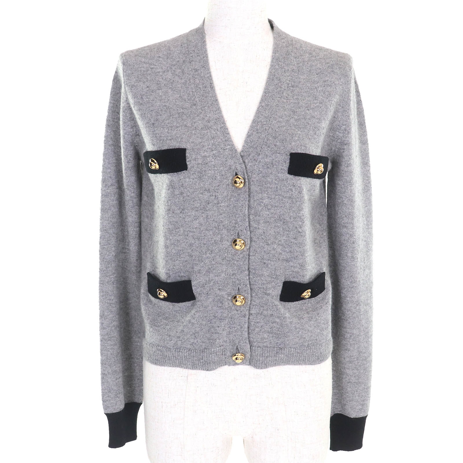 極美品 ミュウミュウ カーディガン グレー レディース 42 MMF694