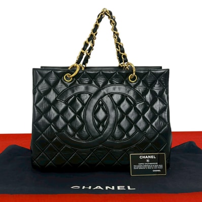 CHANEL シャネル マトラッセ ココマーク ラムスキン ハンドバッグ ブラック
43888