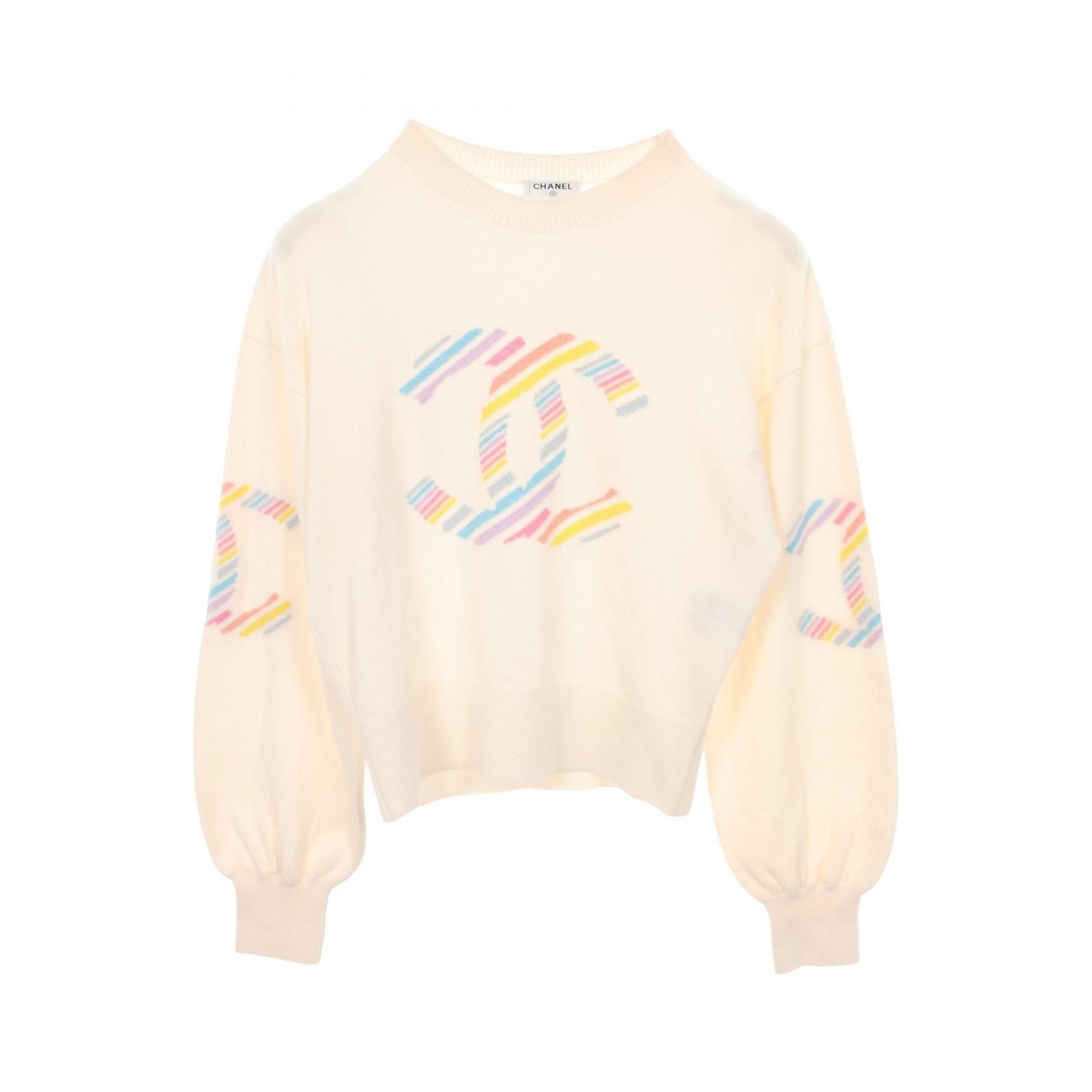 シャネル CHANEL ココマーク ニット 衣料品 トップス カシミヤ レディース ホワイト系 / マルチカラー P60510K46043 【中古】