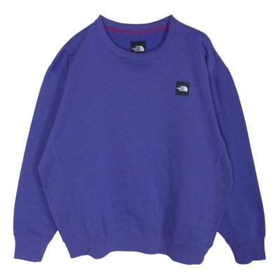 THE NORTH FACE ノースフェイス スウェット NT62041 Square Logo Crew スクエアロゴ クルーネック スウェット パープル系 XXL【中古】