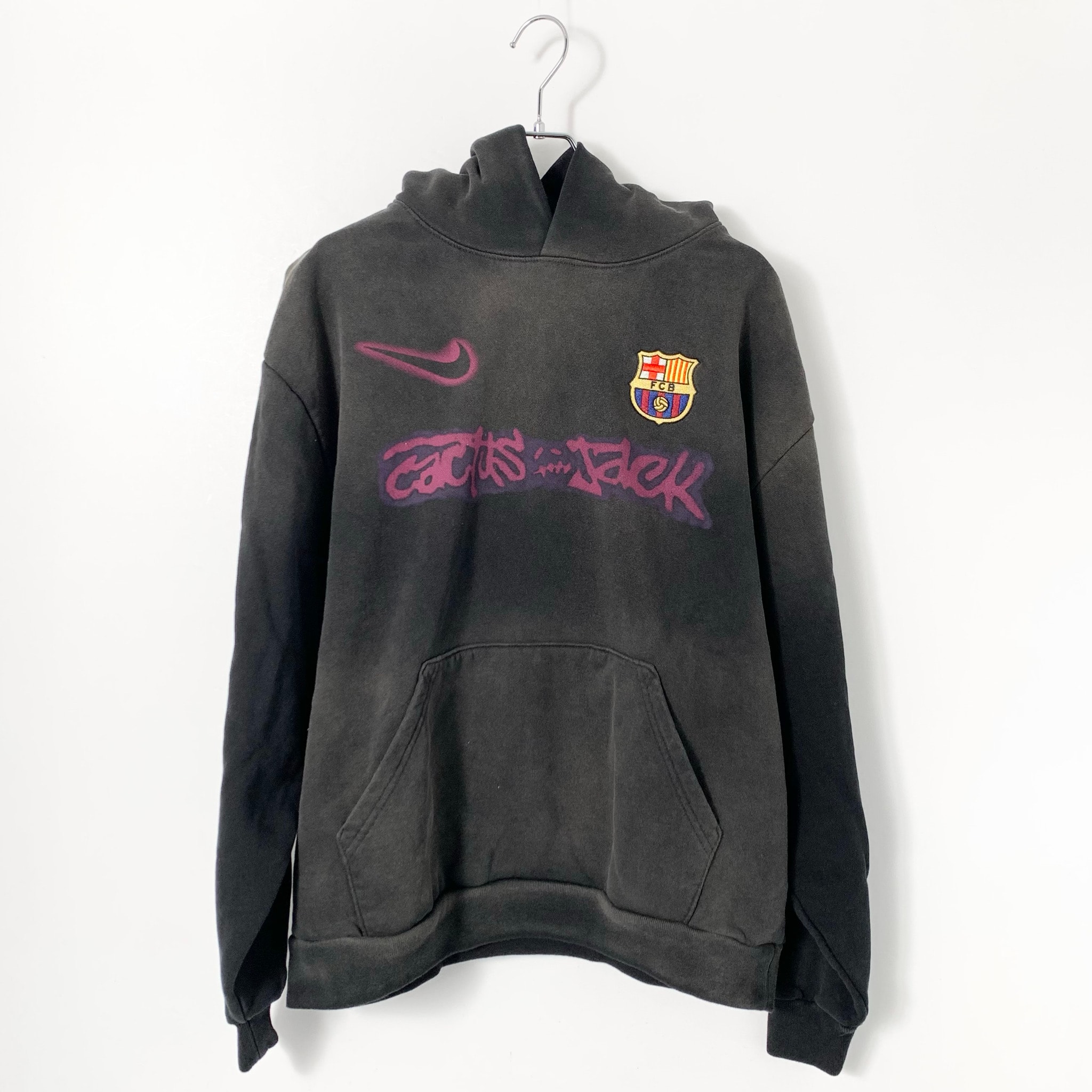 Travis Scott Cactus Jack x Nike x FC Barcelona Spray Logo Hoodie "Black"