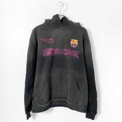 Travis Scott Cactus Jack x Nike x FC Barcelona Spray Logo Hoodie "Black"