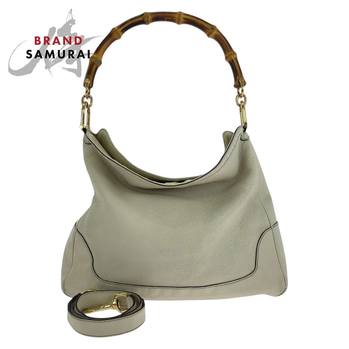 GUCCI グッチ バンブー アイボリー ゴールド金具 レザー ショルダーバッグ ハンドバッグ 2WAY 603103 【中古】