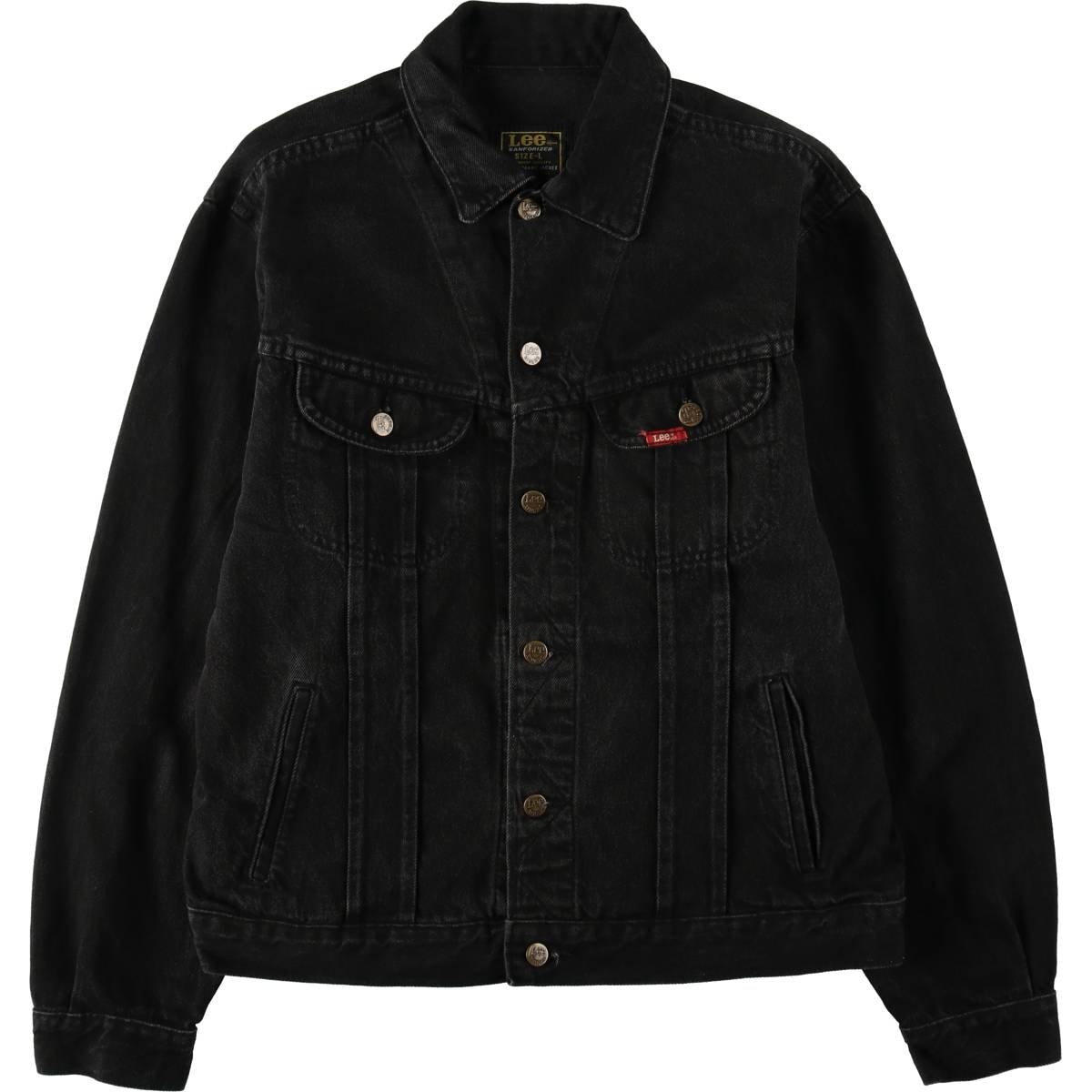 古着 90~00年代 リー Lee RIDERS ライダース ブラック デニムジャケット Gジャン メンズL相当/evb035549