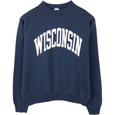 古着 90年代 フルーツオブザルーム FRUIT OF THE LOOM WISCONSIN ウィスコンシン大学 カレッジスウェットシャツ トレーナー メンズXL相当 ヴィンテージ/eaa650189