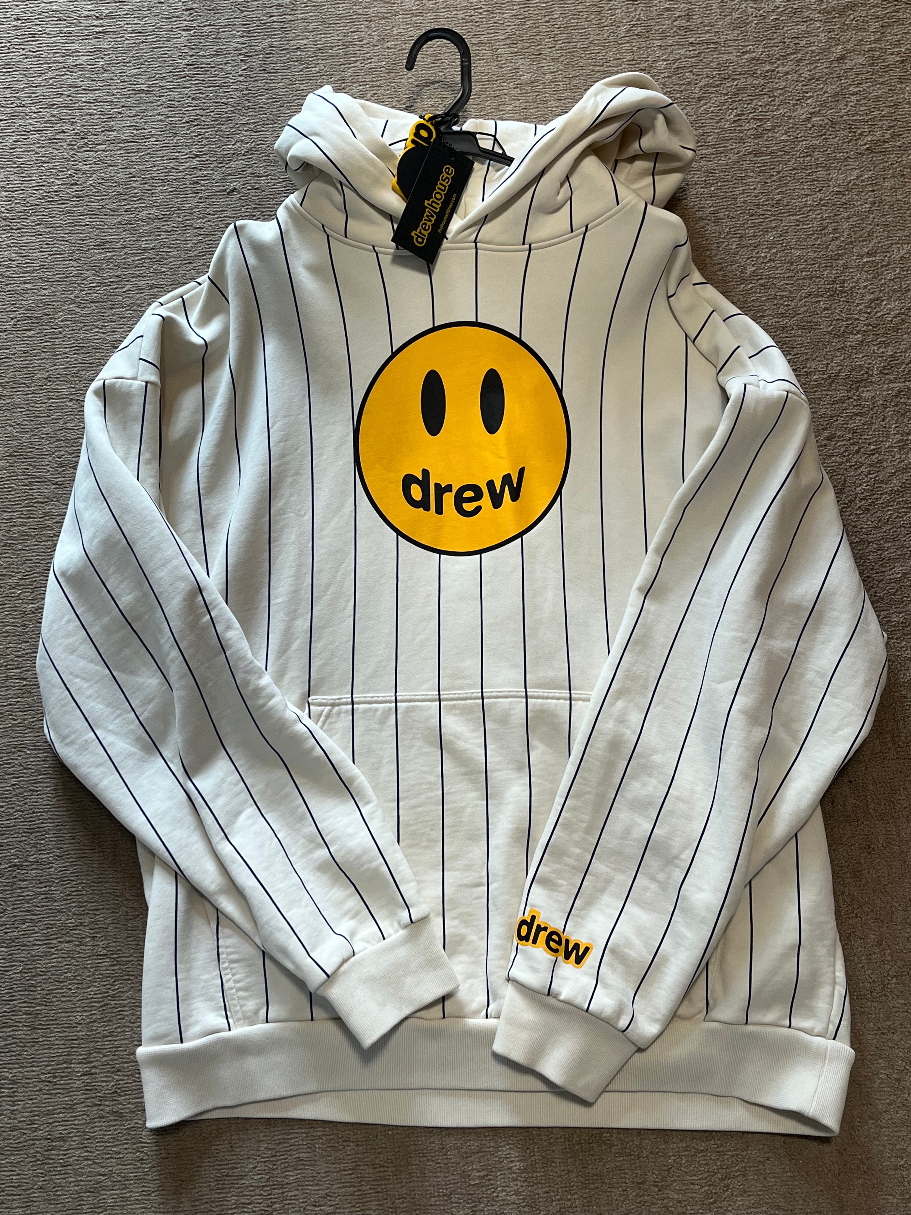 drew house mascot hoodie "Navy Pinstripe"