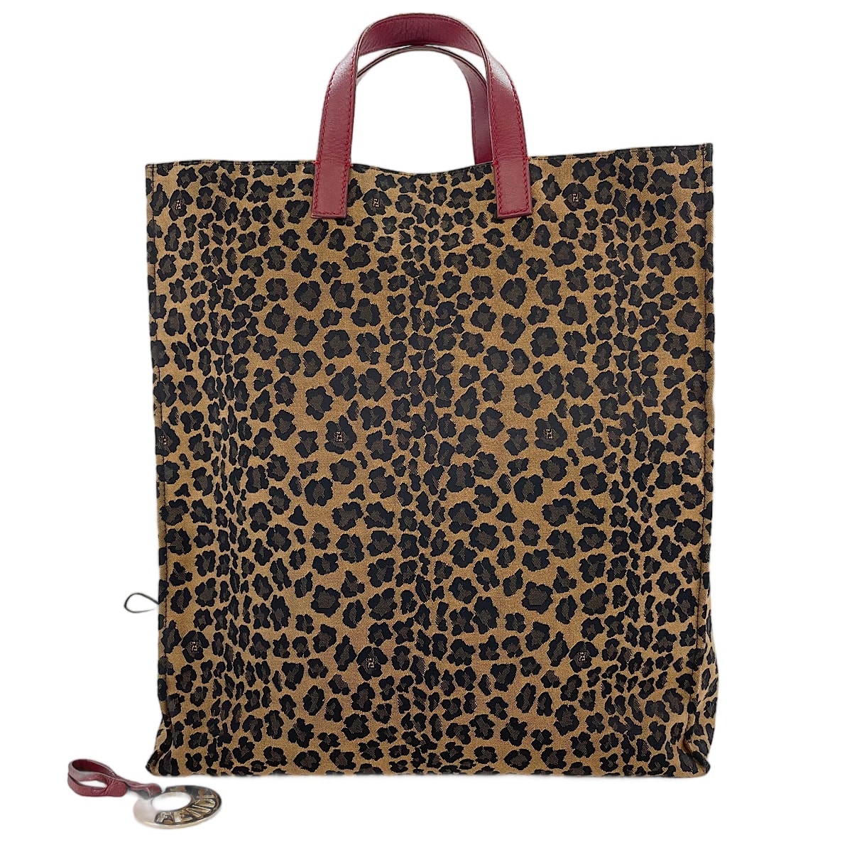フェンディ FENDI キャンバス レオパード ハンドバッグ【中古】