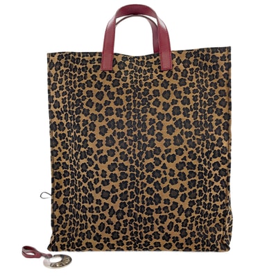 フェンディ FENDI キャンバス レオパード ハンドバッグ【中古】