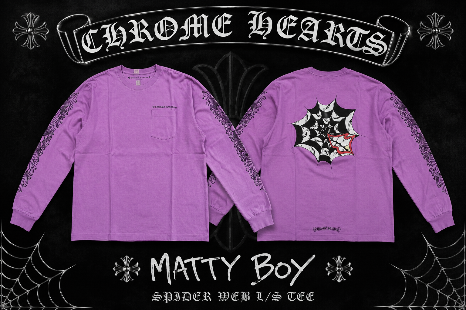 Chrome Hearts Matty Boy Spider Web L/S T-Shirt "Purple"