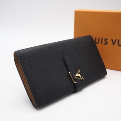 LOUIS VUITTON ルイ・ヴィトン トリヨン カプシーヌ LV ヴェルティカル ウォレット ノワール M81330 長財布 ブラック カーフレザー レディース