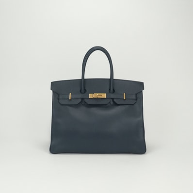 エルメス HERMES バーキン35 バーキン 35 バッグ トートバッグ クシュベル ブルーインディゴ BlueIndigo ネイビー Navyブルー Blue 紺 青 ゴールド金具 ハンドバッグ