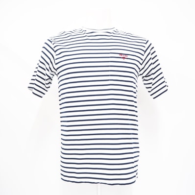 未使用 PRADA プラダ コットン ストライプ Tシャツ XXS UJN929 半袖シャツ ホワイト ネイビ コットン メンズ