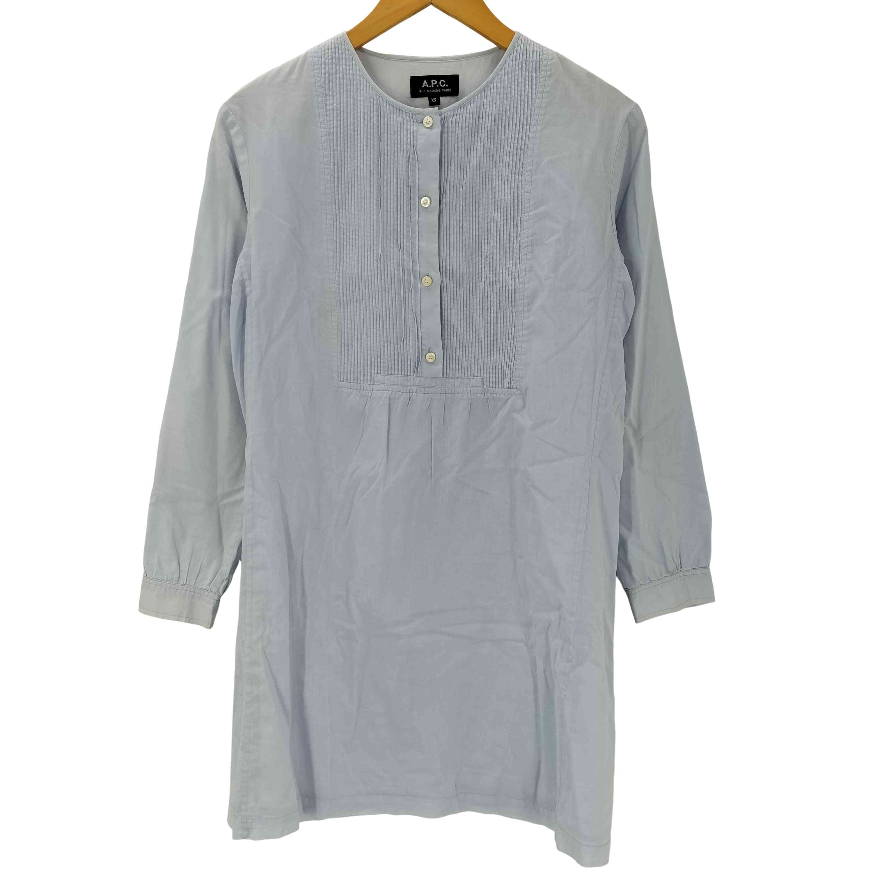 ATELIER PRODUCTION CREATION ピンタック ノーカラー プルオーバー シャツ ブラウス【1140739719121】