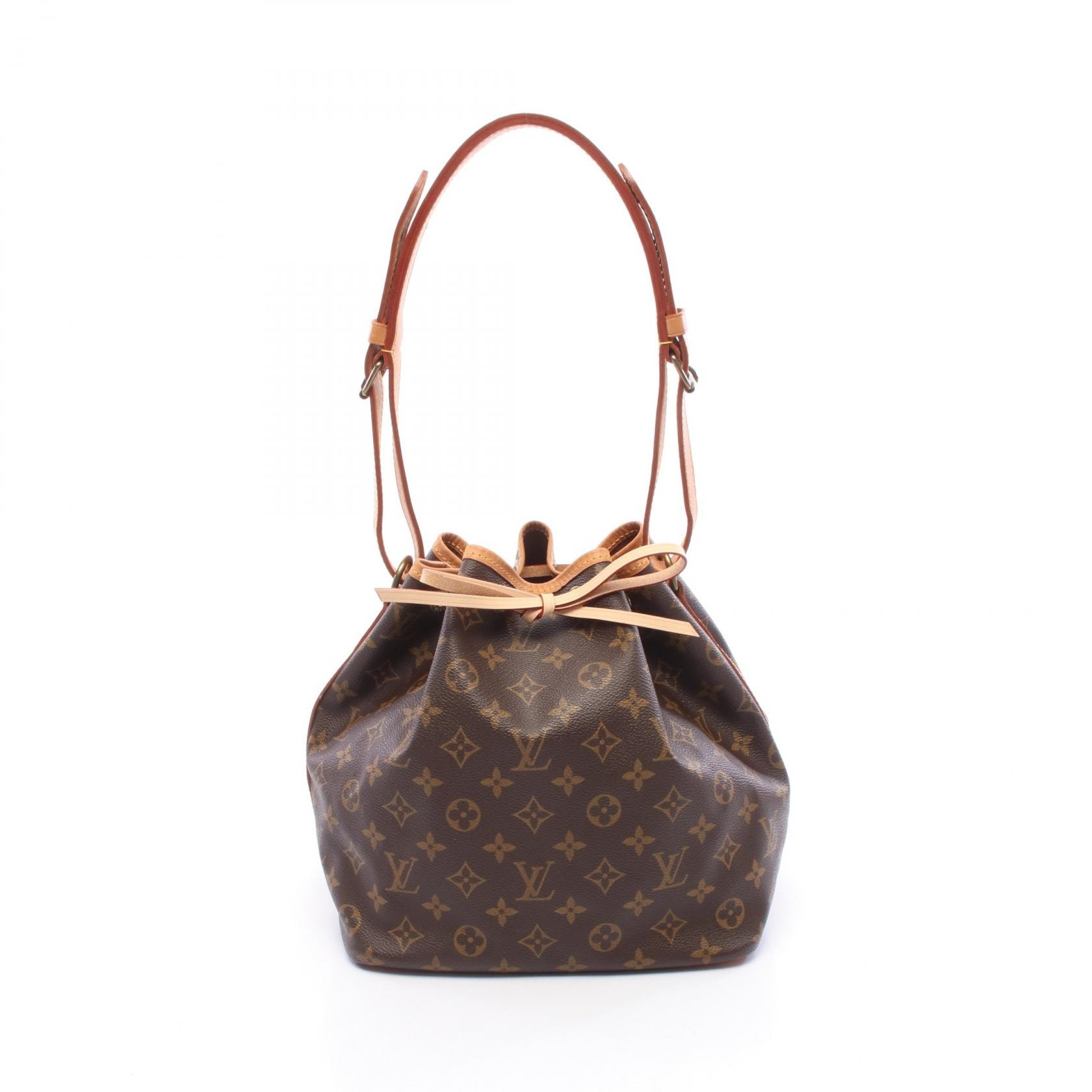 ルイ・ヴィトン LOUIS VUITTON プチノエ ショルダーバッグ バッグ PVCコーティングキャンバス レザー モノグラム レディース ブラウン系 M42226 【中古】