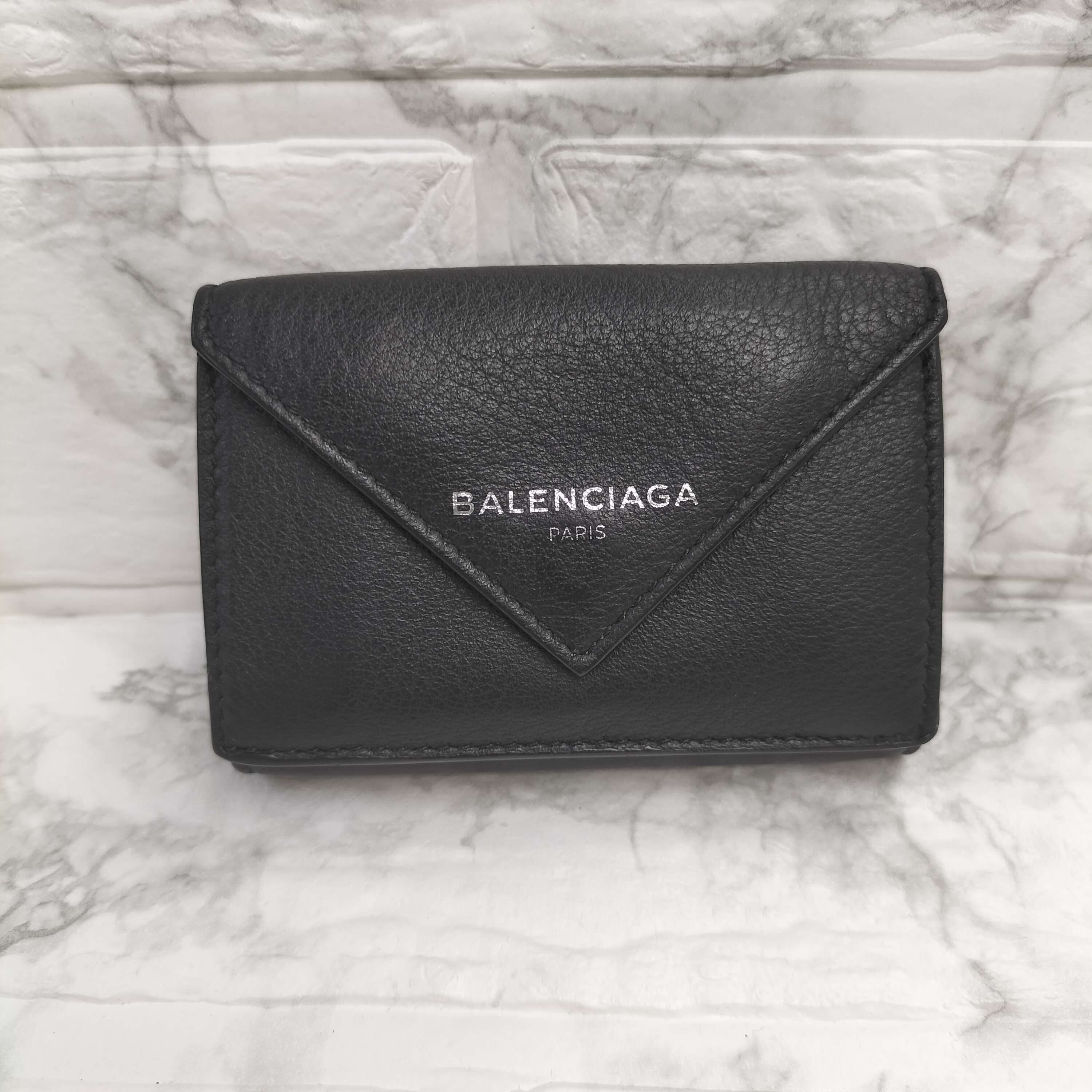 BALENCIAGA Papier Mini wallet Smooth Calfskin "Black"