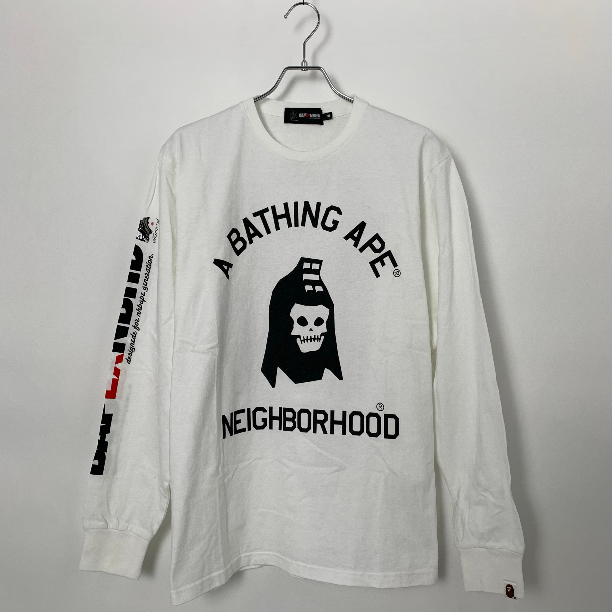 NEIGHBORHOOD x A BATHING APE L/S Tee "White"