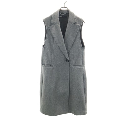美品 ZARA ザラ ロング ベスト S グレー