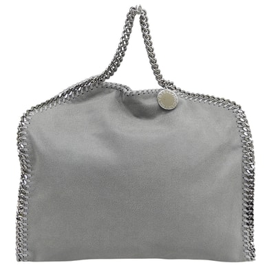 ステラマッカートニー 美品 Falabella ファラベラ ロゴメダル フォールドオーバー トート グレー 234387 W9132