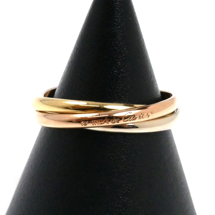 CARTIER カルティエ K18YG イエローゴールド K18PG ピンクゴールド K18WG トリニティ リング・指輪 14号 54 3.8g レディース【中古】【美品】