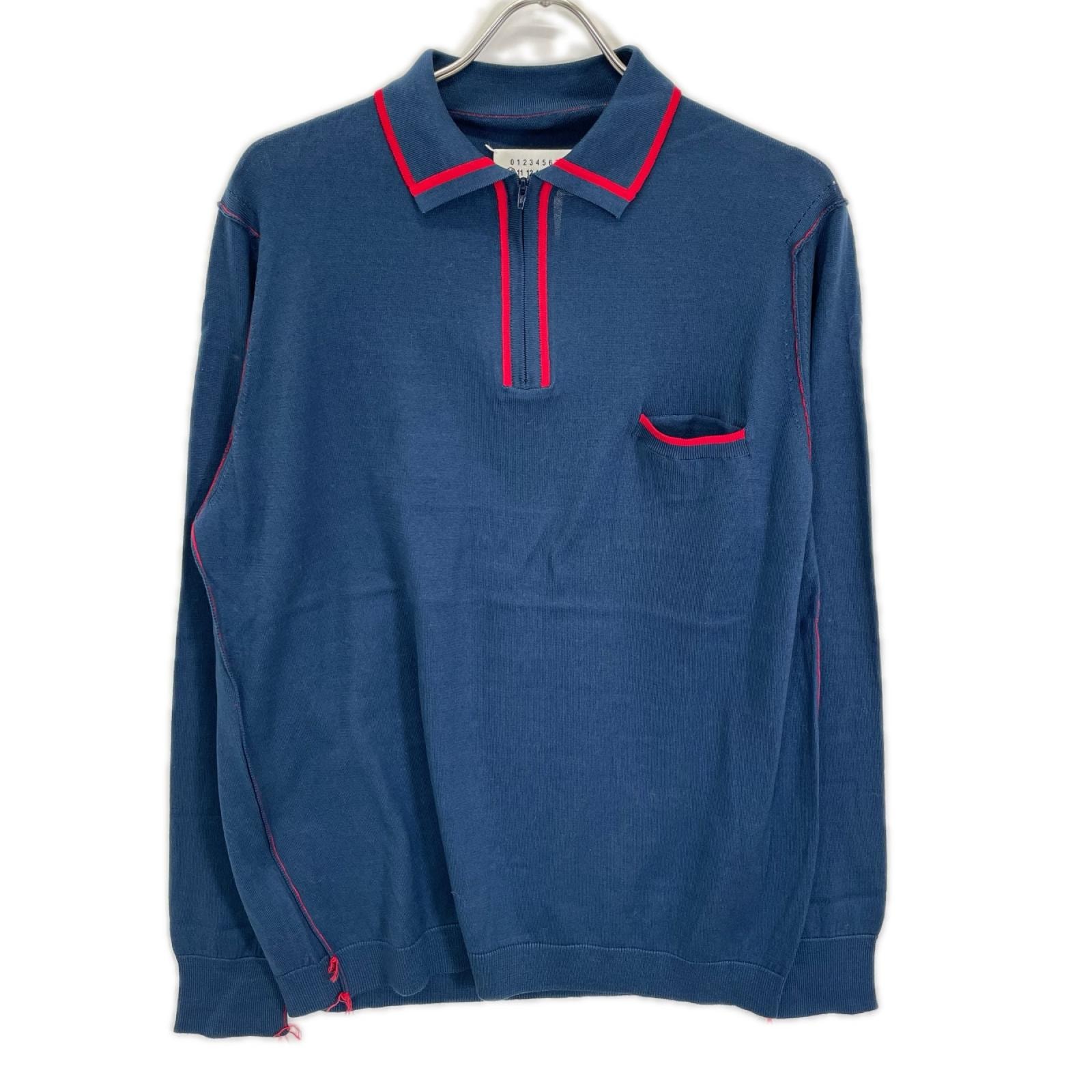 メゾンマルジェラ 21年製 S50HA0979 ネイビー COTTON KNIT ポロシャツ M