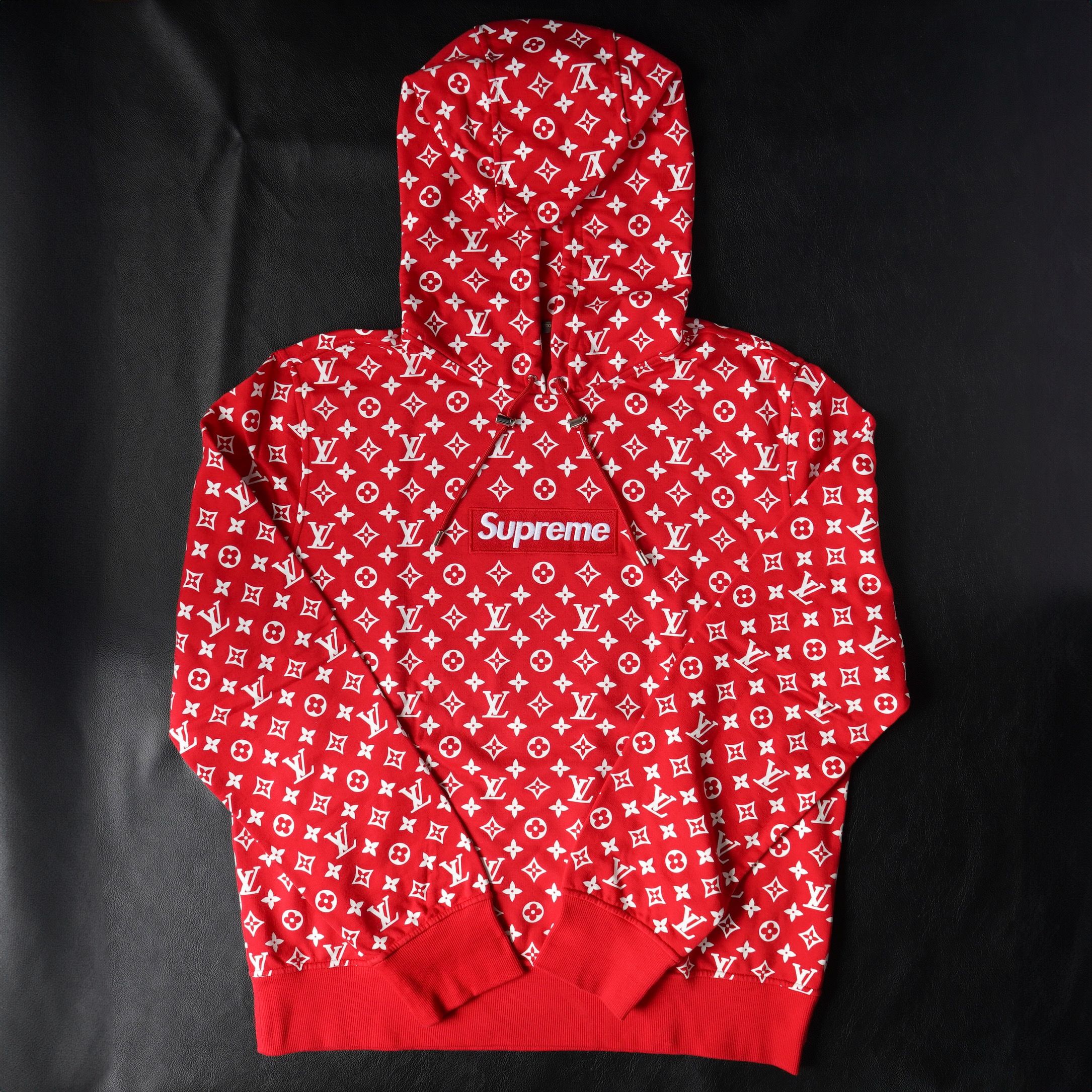 Supreme / Louis Vuitton Box Logo Hooded Sweatshirt "Red"