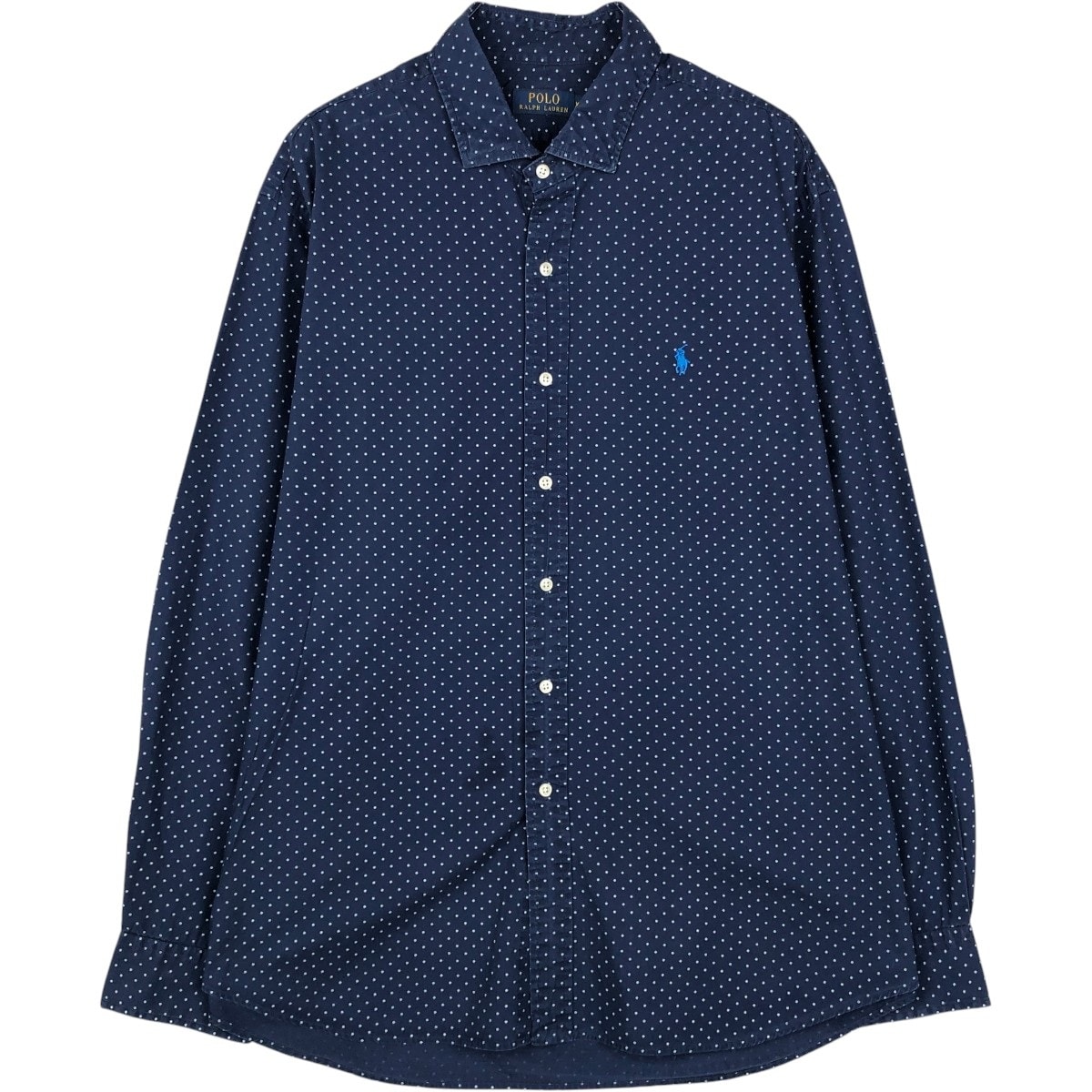 古着 ラルフローレン Ralph Lauren POLO RALPH LAUREN ドット柄 長袖 コットンシャツ メンズXXL相当/eaa676588