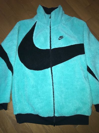 Nike Full Zip Big Swoosh Boa Jacket "Hyper Jade/Black"