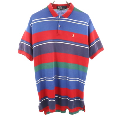 Polo by Ralph Lauren ポロバイラルフローレン USA製 ボーダー柄 半袖 ポロシャツ L マルチ