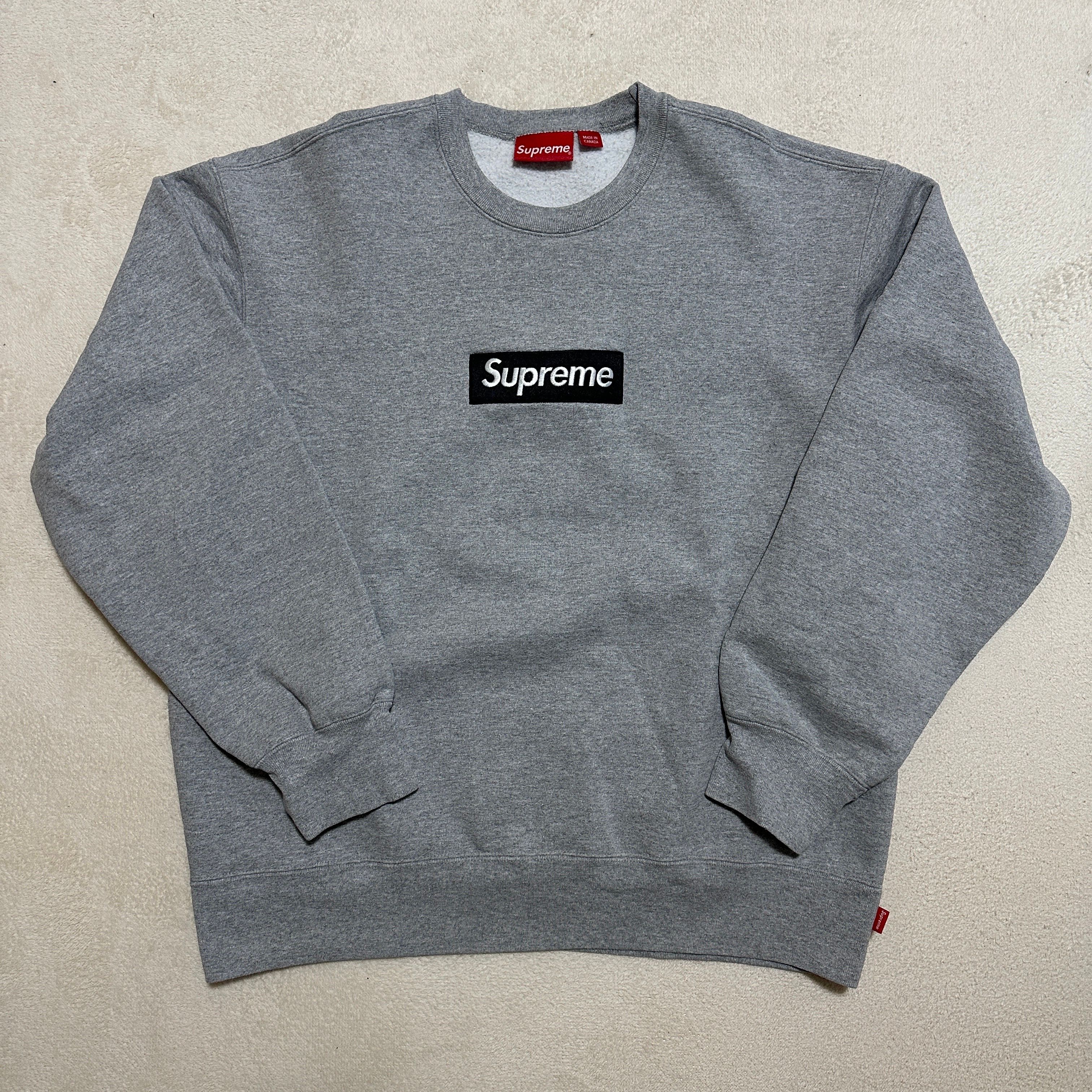 Supreme Box Logo Crewneck "Heather Grey" (22FW)