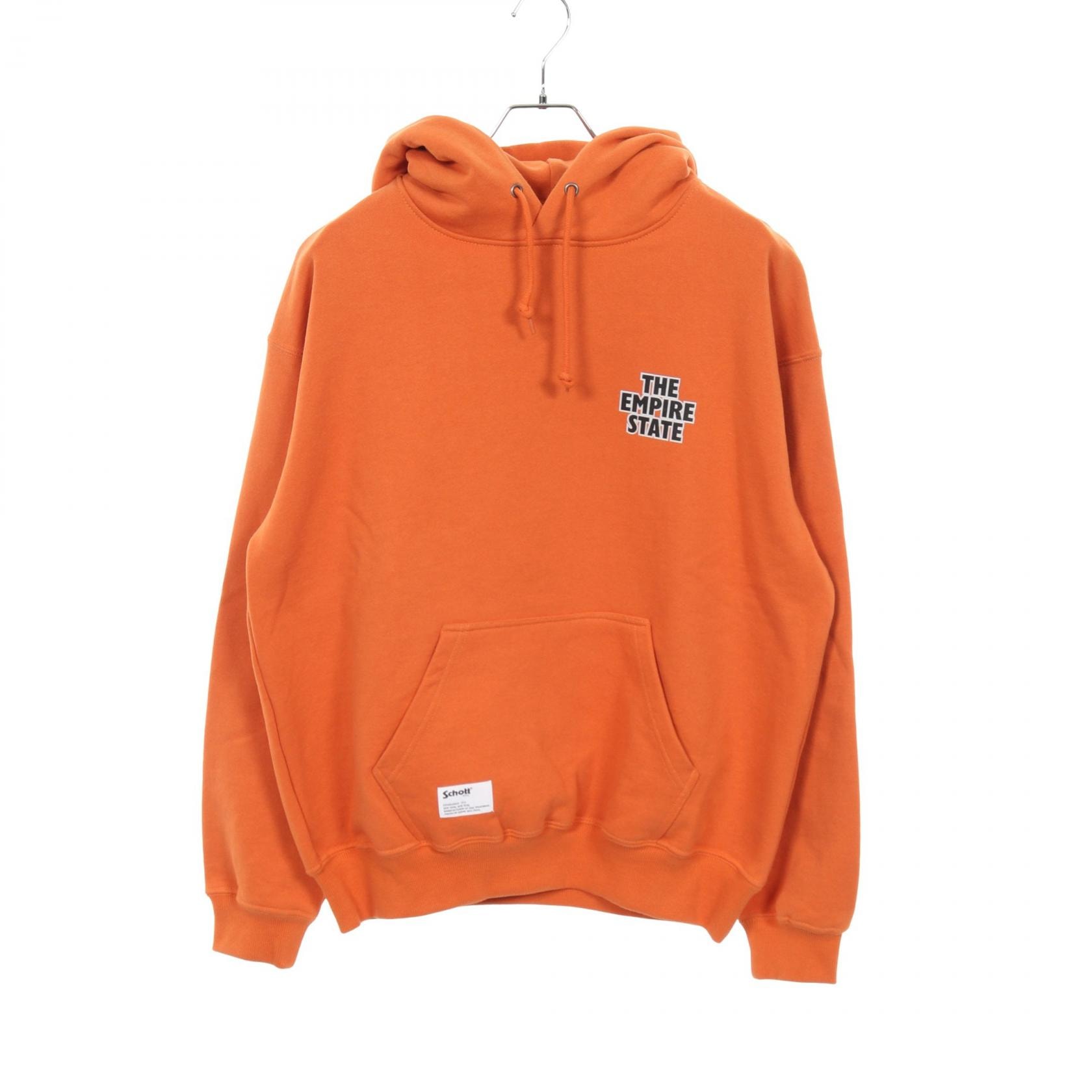 ショット schott HOODED SWEAT FIRE BUTTERFLY パーカー 衣料品 トップス コットン メンズ オレンジ系 【中古】