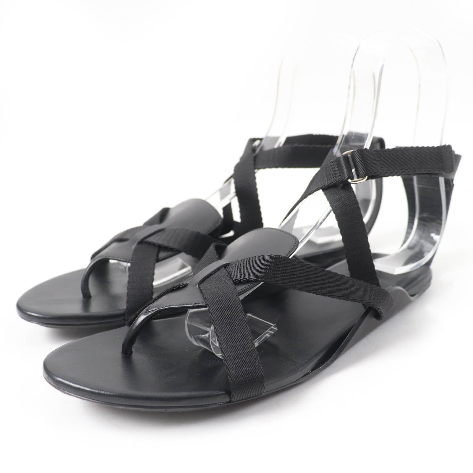 美品 エルメス
 サンダル オーラ ブラック レディース 38 201063Z