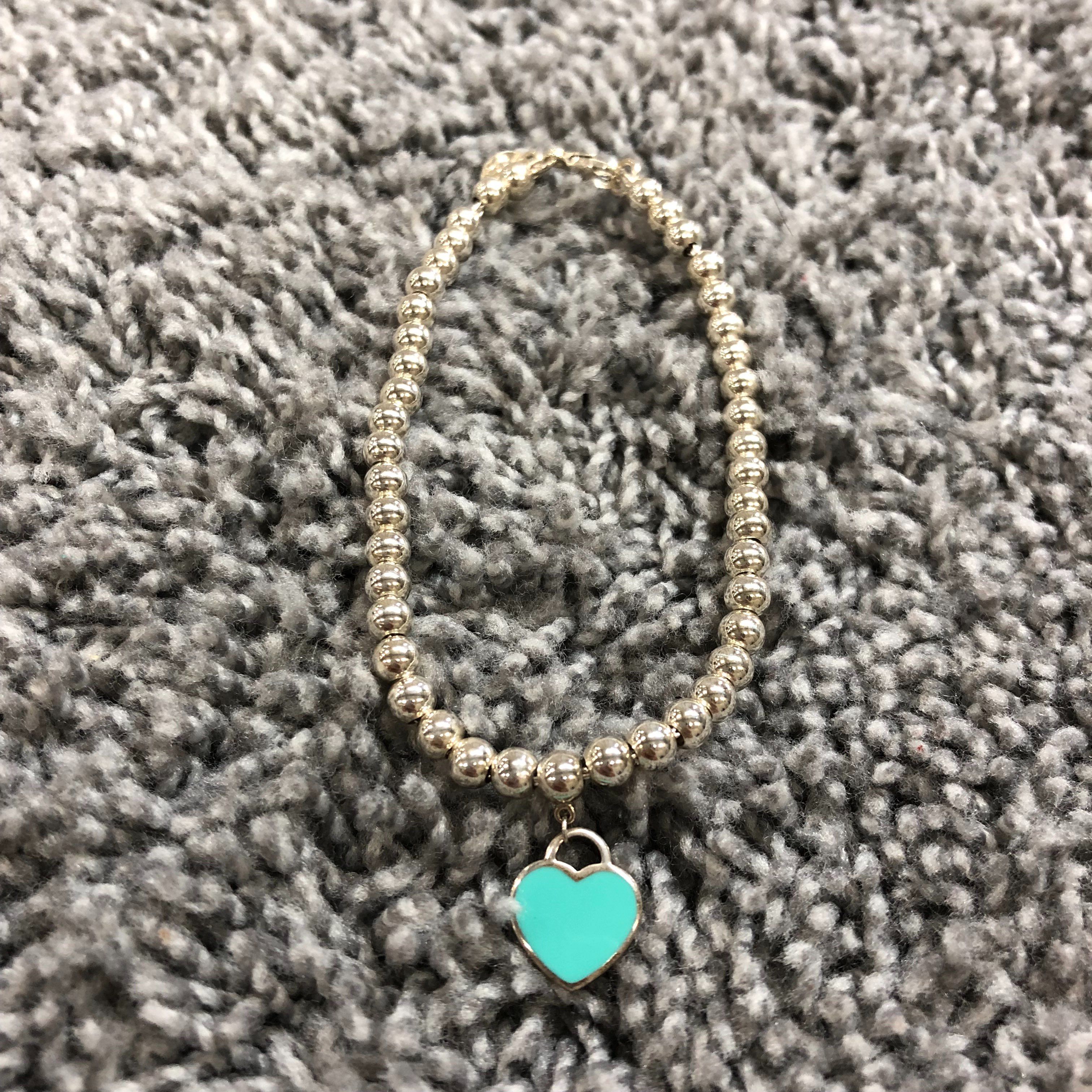 Tiffany & Co Return to Tiffany Blue Heart Tag Beads Bracelet 4mm "Silver"
