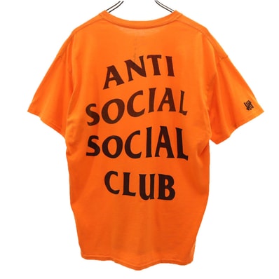 ANTI SOCIAL SOCIAL CLUB アンチソーシャルソーシャルクラブ USA製 バックプリント 半袖 Tシャツ L オレンジ