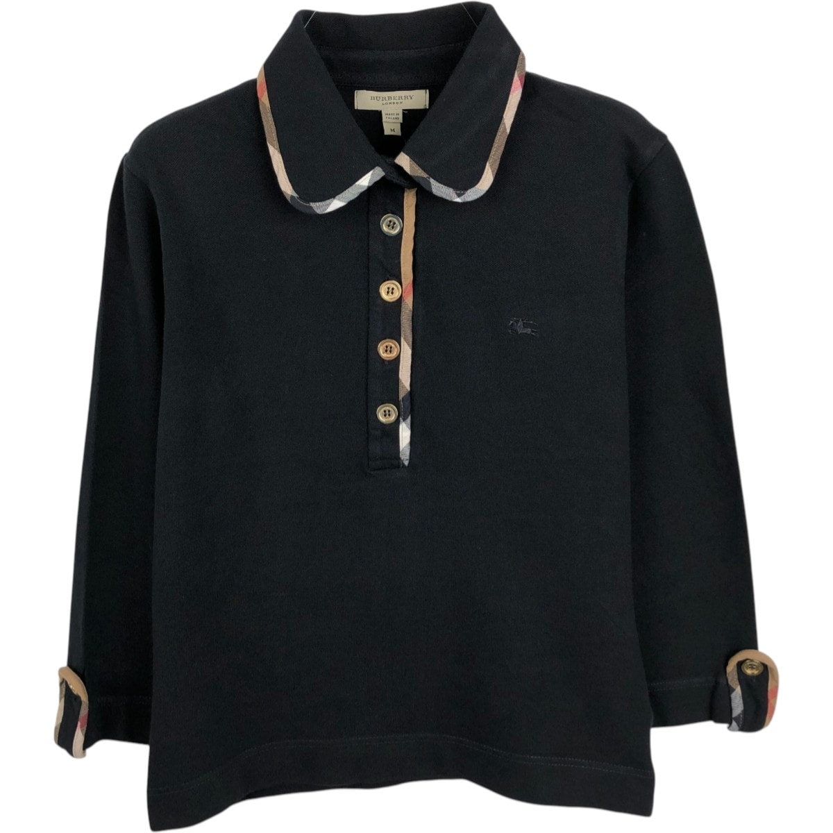 古着 バーバリー Burberry's LONDON ラウンドカラー 八分袖 ポロシャツ レディースM相当/eaa683066