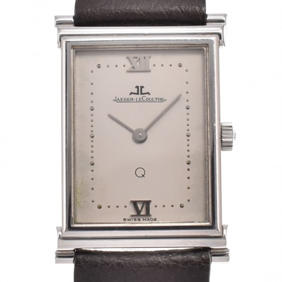 ジャガー・ルクルト JAEGER-LECOULTRE 160.006.8 ヴィンテージ レクタンギュラー グレー クォーツ レディース 良品 腕時計 Y#146693