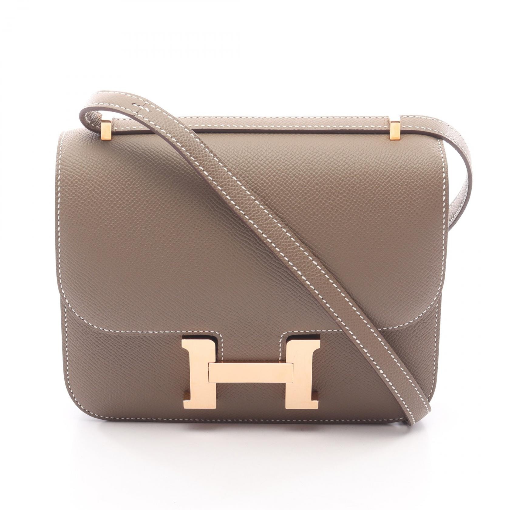 エルメス HERMES コンスタンス3 ミニ ショルダーバッグ バッグ レザー ヴォーエプソン ヴォーエプソン エトゥープ B刻印(2023年製造) レディース グレー系 083905CD 【中古】