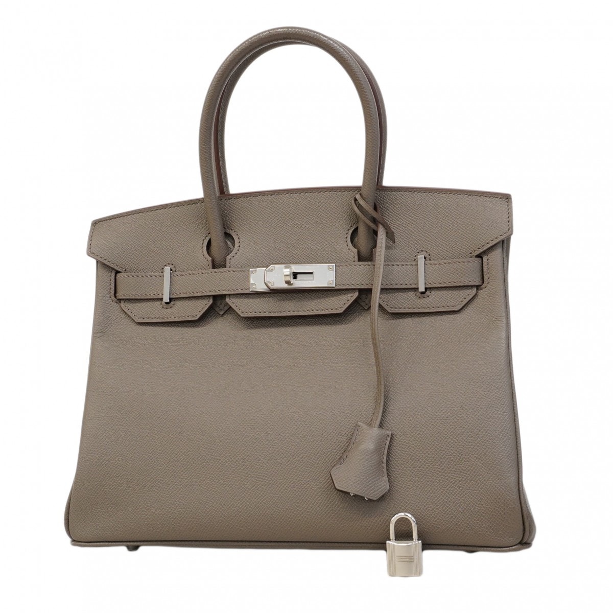 ★SALE【6ca0448-g】エルメス ハンドバッグ バーキン30 ヴォーエプソン エタン シルバー金具 Z刻印【中古】レディース