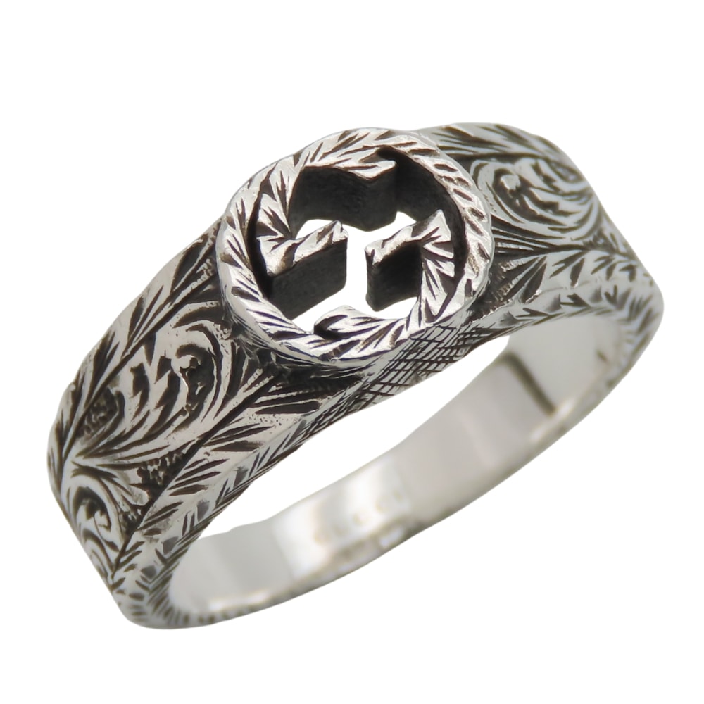 【中古】 グッチ リング・指輪 インターロッキング アラベスク 13 シルバー925 約5.4g シルバー アクセサリー GGマーク レディース 女性 GUCCI