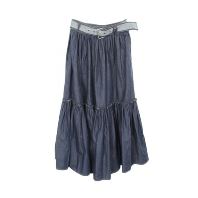 ディオール Dior ロゴベルトデニム スカート 衣料品 ボトムス コットン レディース ネイビー系 312J36A3517 【中古】