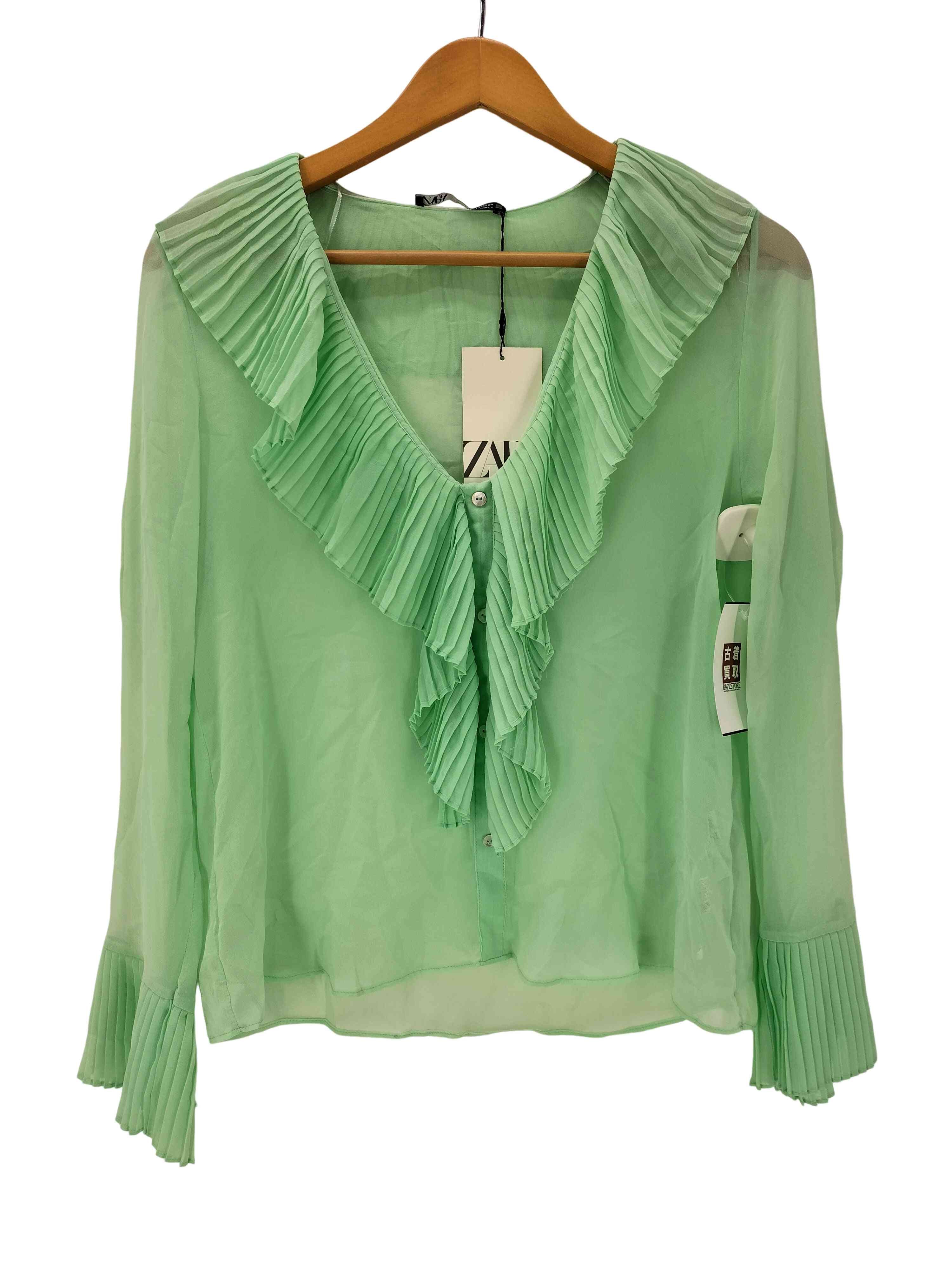 NWT COMBINATION RUFFLED BLOUSE コンビネーションn フリル ブラウス【1139577406805】