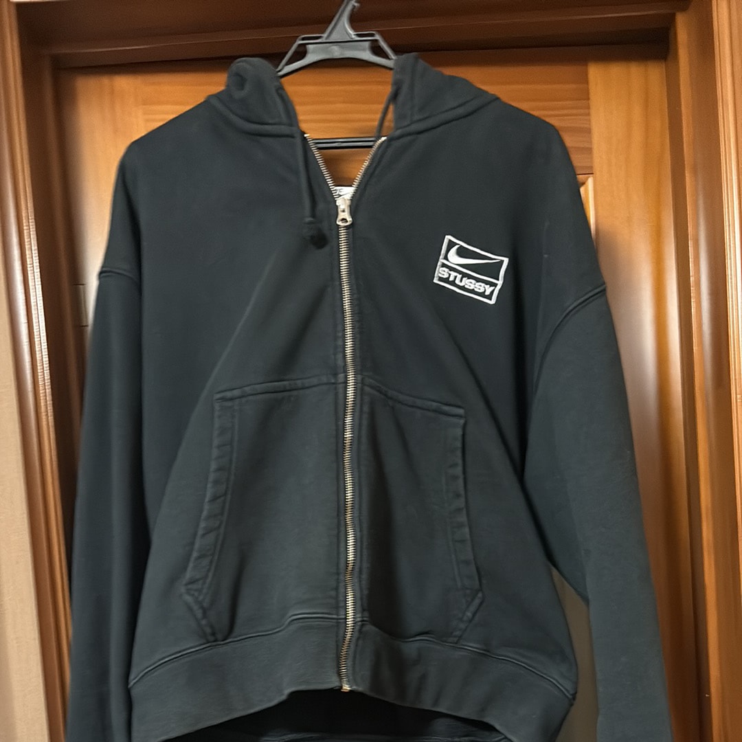 Stussy x Nike Stone Washed Fleece Zip Hoodie "Black" (US Size) FJ9175-010 