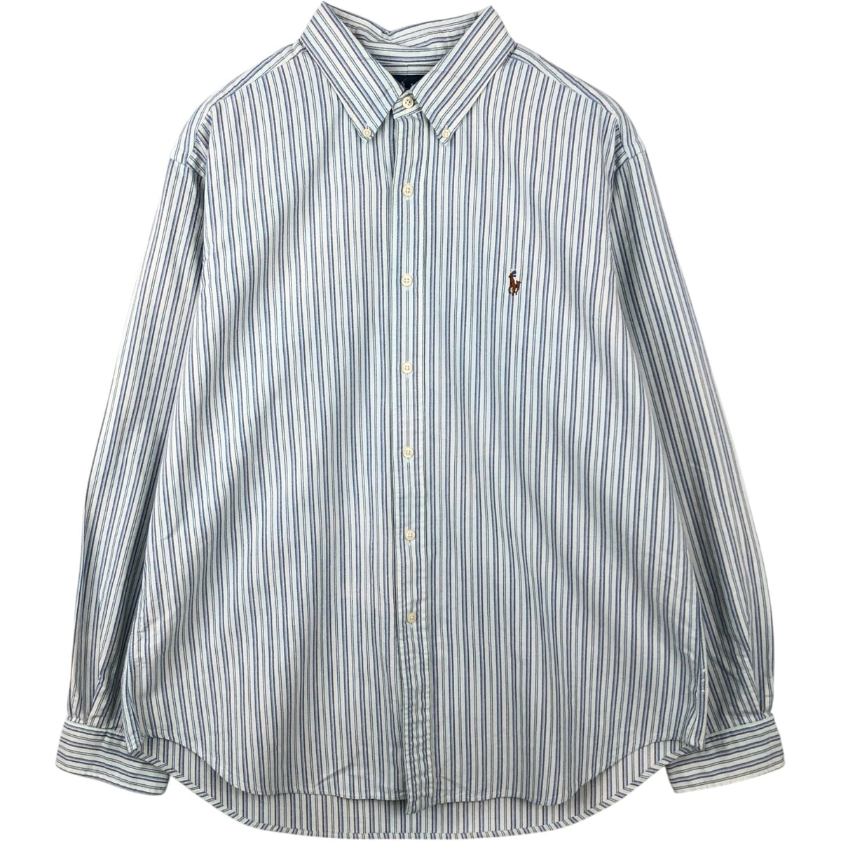 古着 ラルフローレン Ralph Lauren CLASSIC FIT クラシックフィット マルチストライプ 長袖 ボタンダウンストライプシャツ メンズXL相当/eaa649931