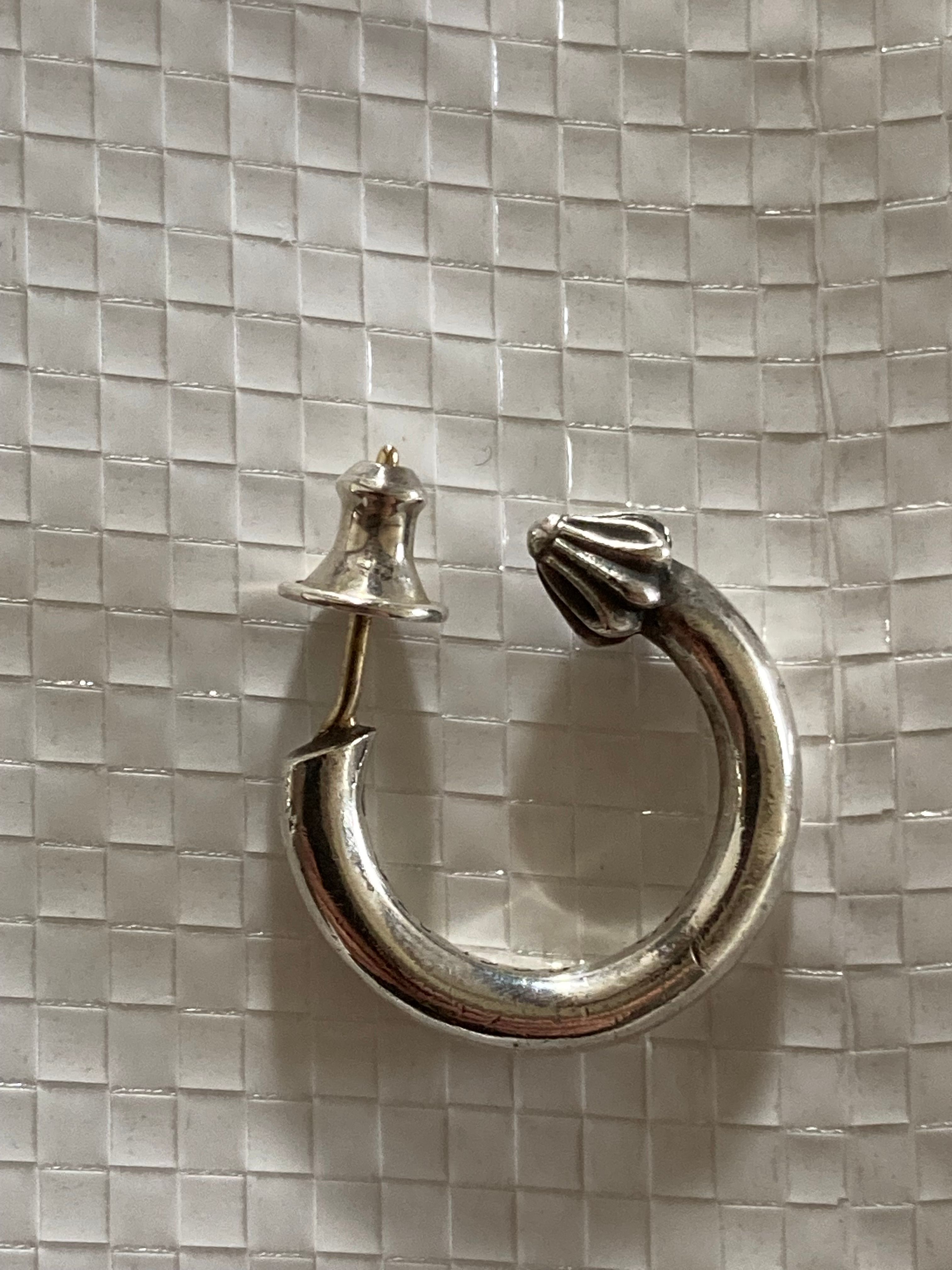 Chrome Hearts Hoop Plain Earrings "Silver"