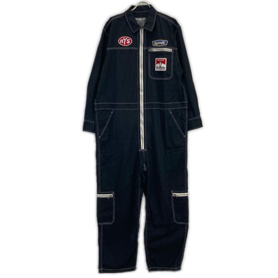 ヒステリックグラマー 02251AS01 ブラック SOUND AND VISIONワッペン オールインワン L