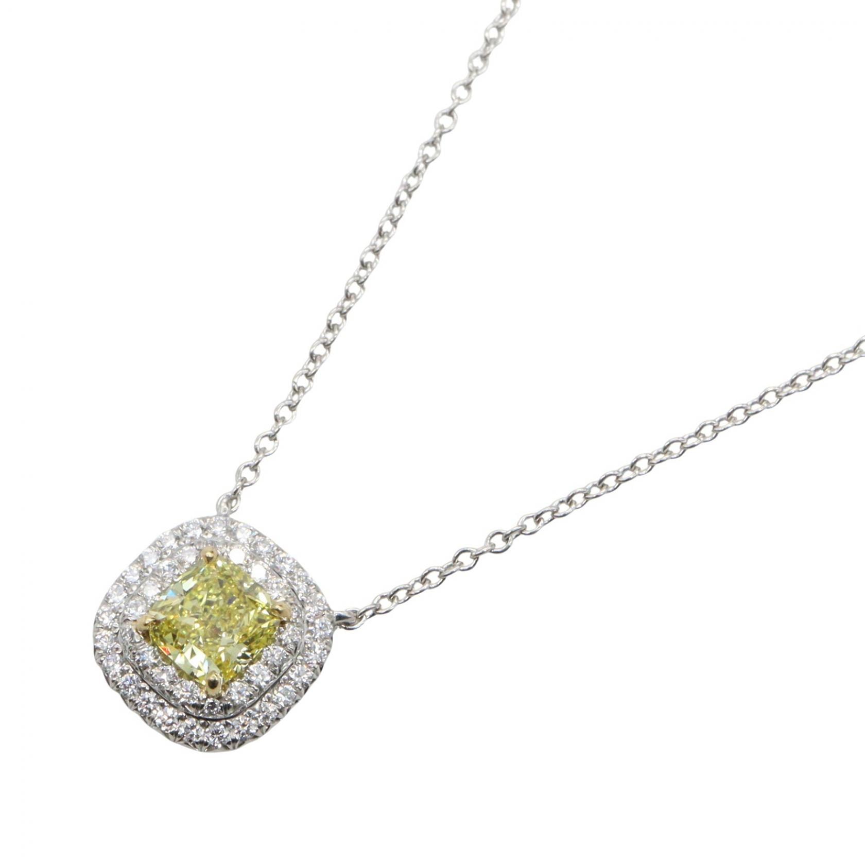 ティファニー TIFFANY&CO ダイヤ ネックレス ネックレス ジュエリー Pt950プラチナ K18(イエローゴールド) ダイヤモンド レディース シルバー系 / ゴールド系 / イエロー系 / クリア系 【中古】