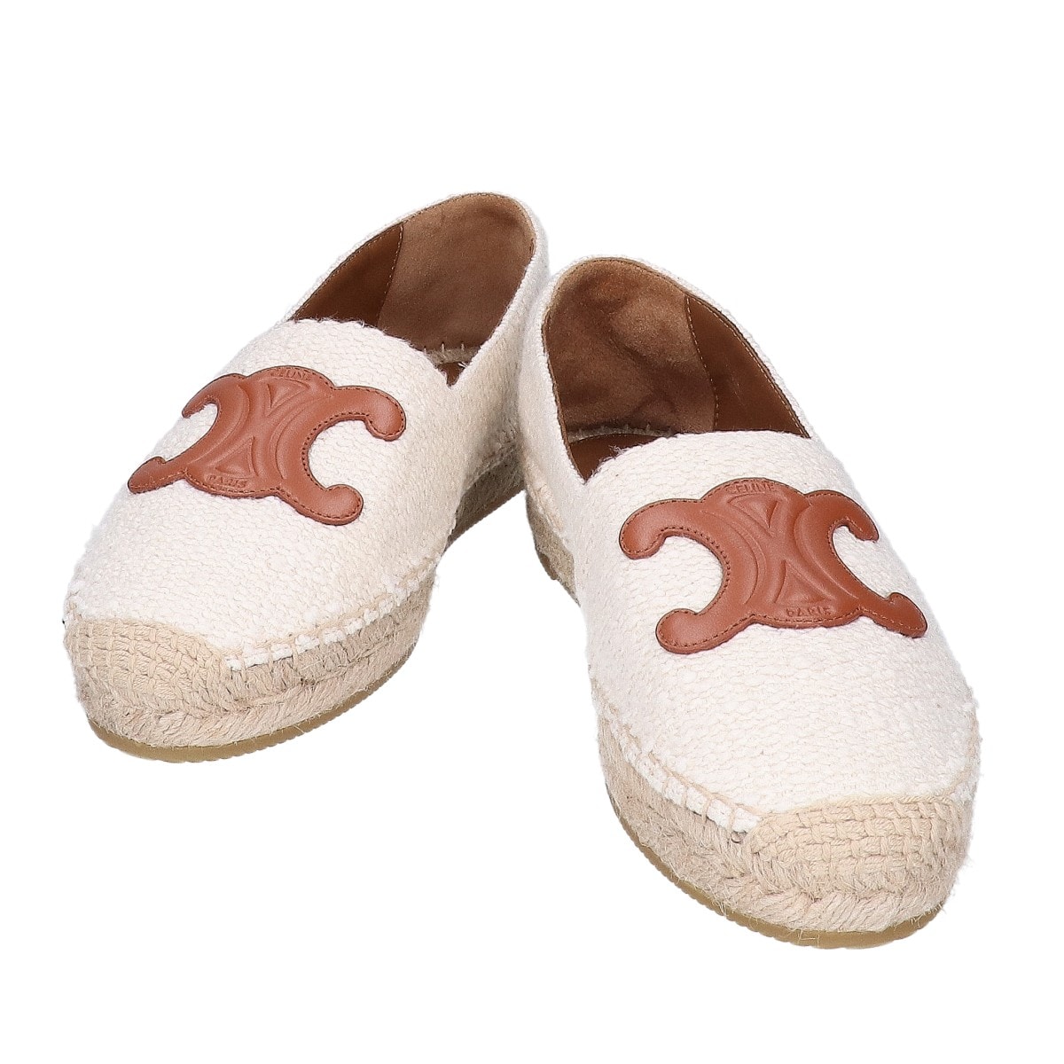 セリーヌ 【新品同様/23年製】TRIOMPHE ESPADRILLE レザートリオンフパッチ エスパドリーユ 37