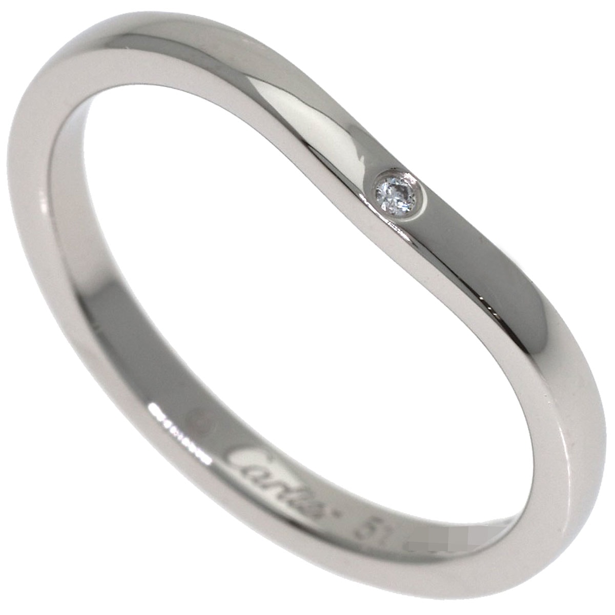 CARTIER カルティエ バレリーナ 3Pダイヤモンド #51 リング・指輪 PT950 レディース [中古]